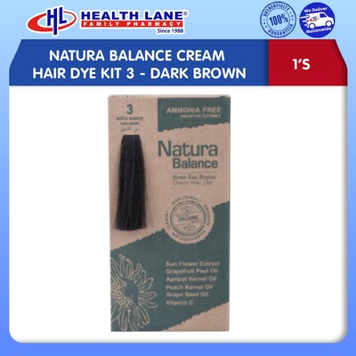 NATURA BALANCE KRIM RAMBUT DYE KIT 3 - DARK BROWN